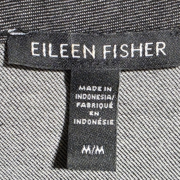 EUC EILEEN FISHER AIRY ORGANIC COTTON TWILL MOCK NECK TOP SZ M - Picture 10 of 12